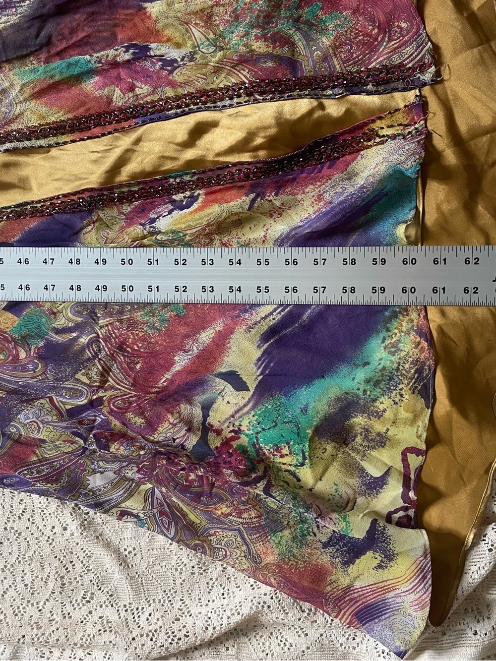 Y2K Sue Wong Paisley Print Halter Maxi Dress with Beaded Waist - Picture 10 of 10